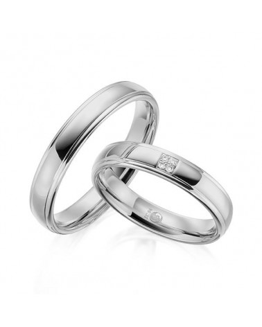 Anillos para la boda en oro blanco de 14K o 18K - Alianzas de boda - 

