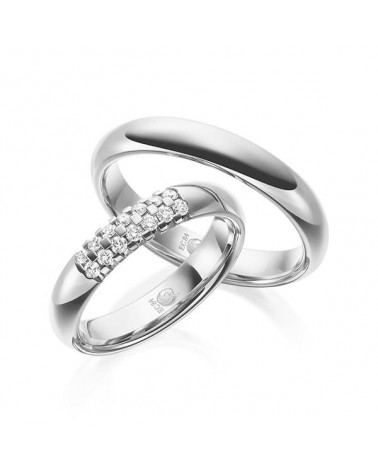 Alianza de boda con diamantes en oro blanco - Alianzas de boda - 

