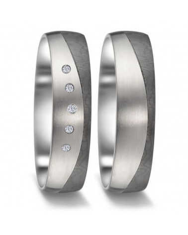 Anillos de matrimonio diferentes con acabado mate en dos colores - Alianzas de boda - 

