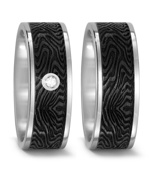 Anillos especiales de titanio y carbono con un acabado único - Alianzas de boda - 

