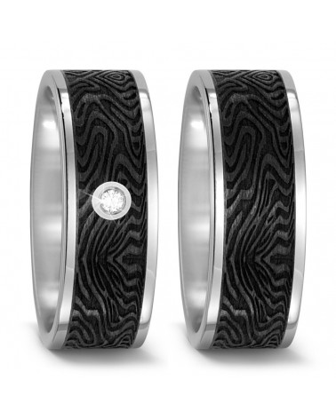 Anillos especiales de titanio y carbono con un acabado único - Alianzas de boda - 

