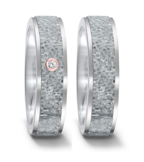 Alianzas de boda de color gris hechas de titanio y carbono - Alianzas de boda - 

