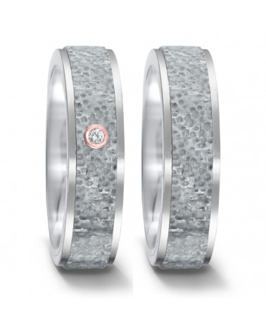 Alianzas de boda de color gris hechas de titanio y carbono - Alianzas de boda - 

