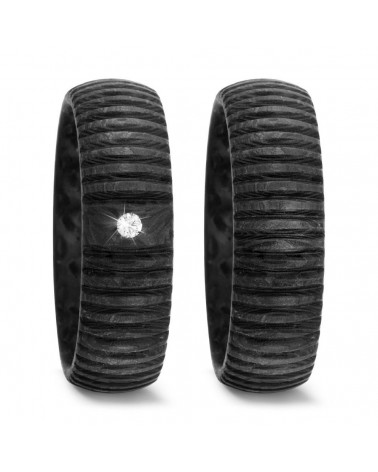 Anillos negros para la boda hechos de carbono con acabado especial - Alianzas de boda - 

