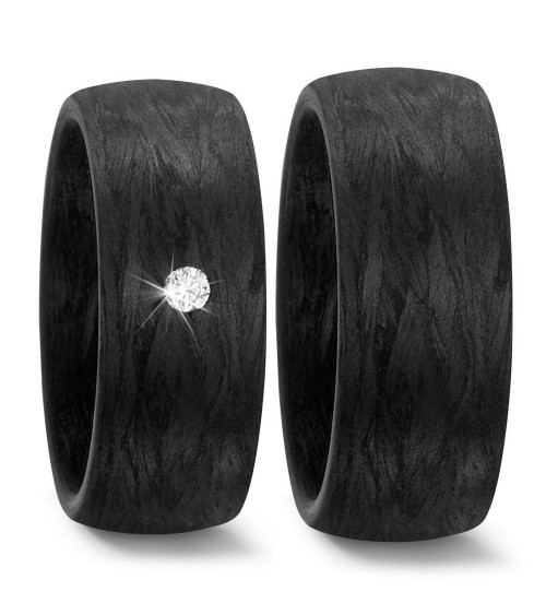 Anillos de boda de color negro totalmente personalizables hechos de carbono - Alianzas de boda - 

