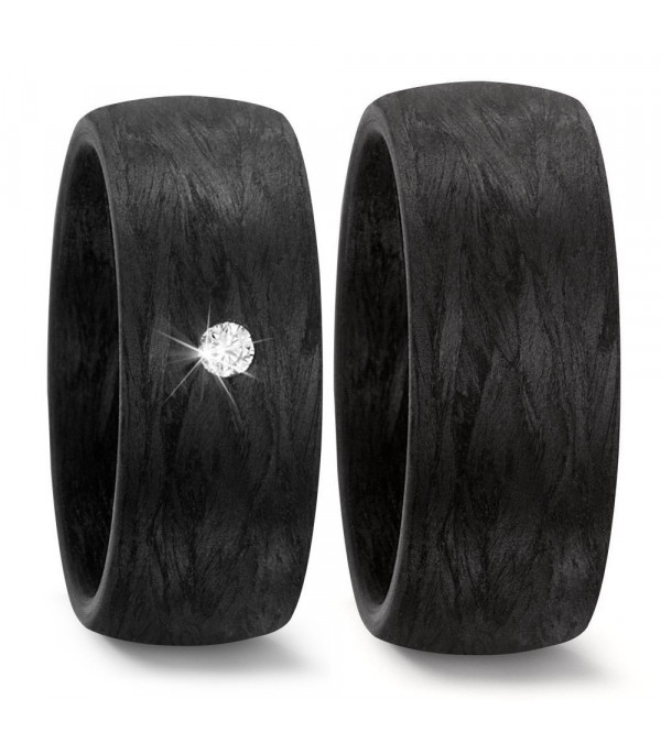 Anillos de boda de color negro totalmente personalizables hechos de carbono - Alianzas de boda - 

