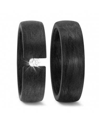 Alianzas de boda originales de color negro hechas de carbono totalmente personalizables - Alianzas de boda - 

