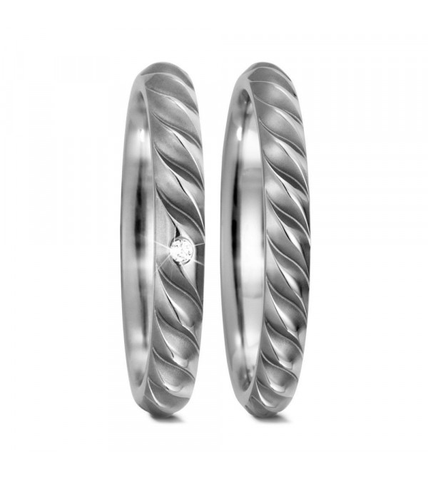 Anillos para toda la vida hechos de titanio con acabado espiral - Alianzas de boda - 

