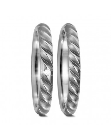 Anillos para toda la vida hechos de titanio con acabado espiral - Alianzas de boda - 

