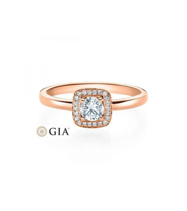 Carinea 0,344 | Oro rosa - ANILLOS DE COMPROMISO EN ORO ROSA - Anillo de pedida en oro rosa de 18K con conjunto diamantes