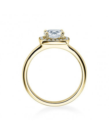 Carinea 0,344 | Oro amarillo - ANILLO DE COMPROMISO EN ORO - Solitario en oro amarillo de 18K con conjunto de diamantes