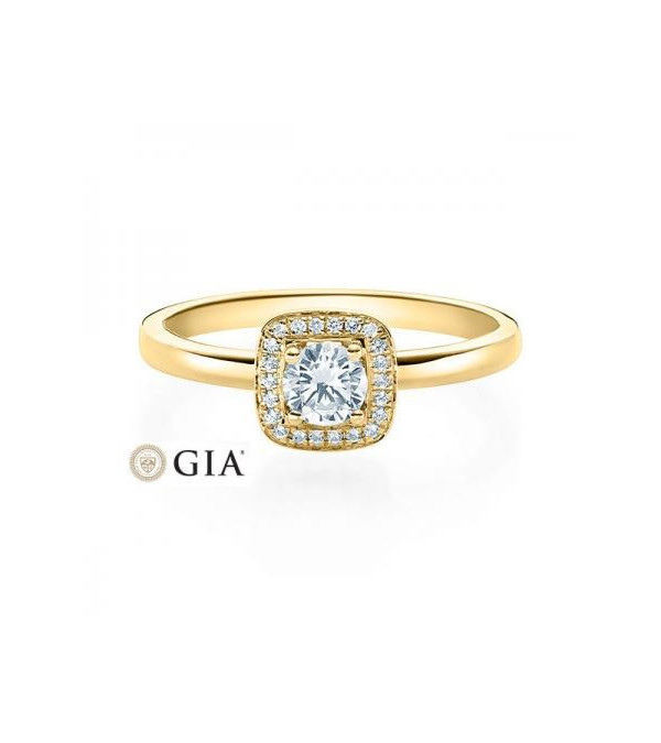 Carinea 0,344 | Oro amarillo - ANILLO DE COMPROMISO EN ORO - Solitario en oro amarillo de 18K con conjunto de diamantes