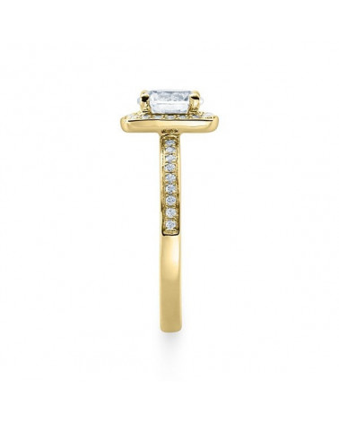 Carinea Major 0,42 | Oro amarillo - ANILLO DE COMPROMISO EN ORO - Solitario en oro de 18K con corona de diamantes