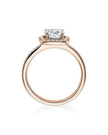 Carinea Major 0,42 | Oro rosa - ANILLOS DE COMPROMISO EN ORO ROSA - Solitario en oro rosa de 18K con corona de diamantes G,vsi