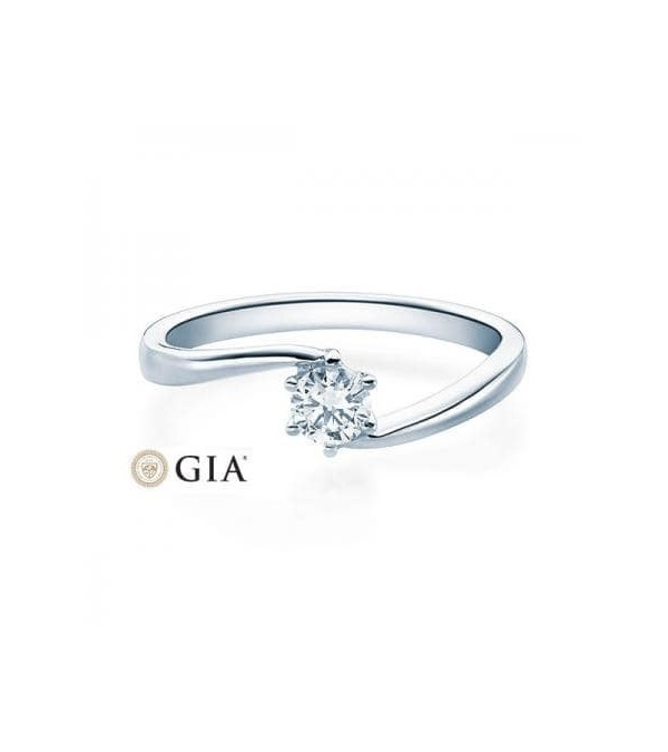 Rigil 0,30 | Oro blanco o Platino - Anillos de compromiso - Anillo de pedida solitario redondo en platino u oro blanco