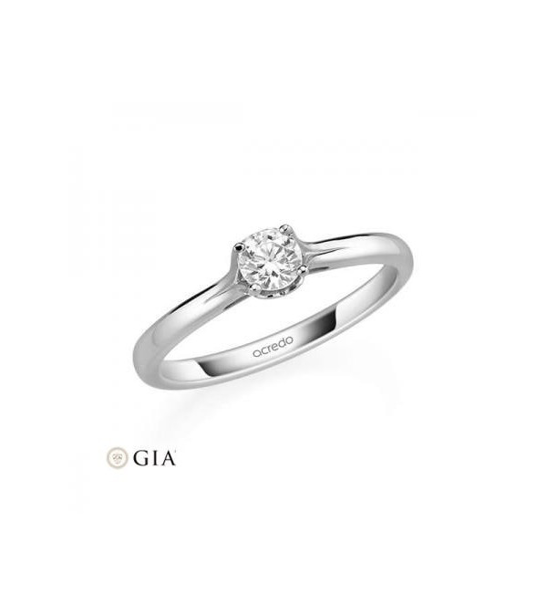 Alhena 0,30 | Oro blanco o Platino - Anillos de compromiso - Anillo de compromiso solitario con un corazón en platino u oro blan