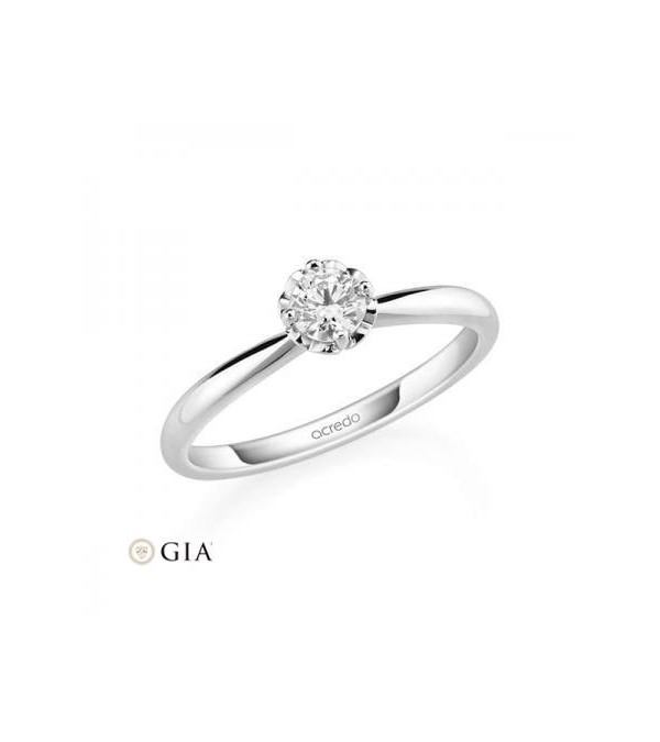 Polaris 0,30 | Oro blanco o Platino - Anillos de compromiso - Anillo de compromiso con corazones de la marca Acredo con certific