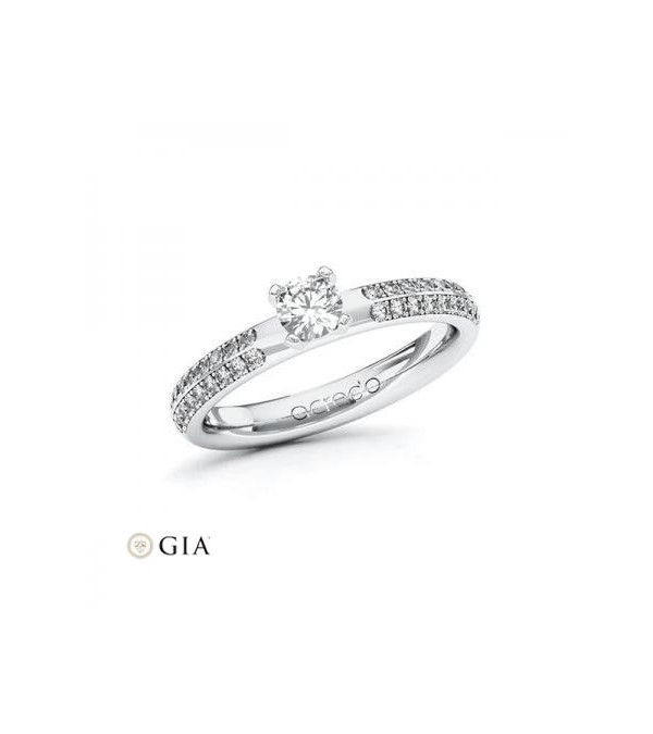 Aludra 0,30 | Oro blanco o Platino - Anillos de compromiso - Exclusivo anillo de compromiso de Oro blanco o Platino con un diama