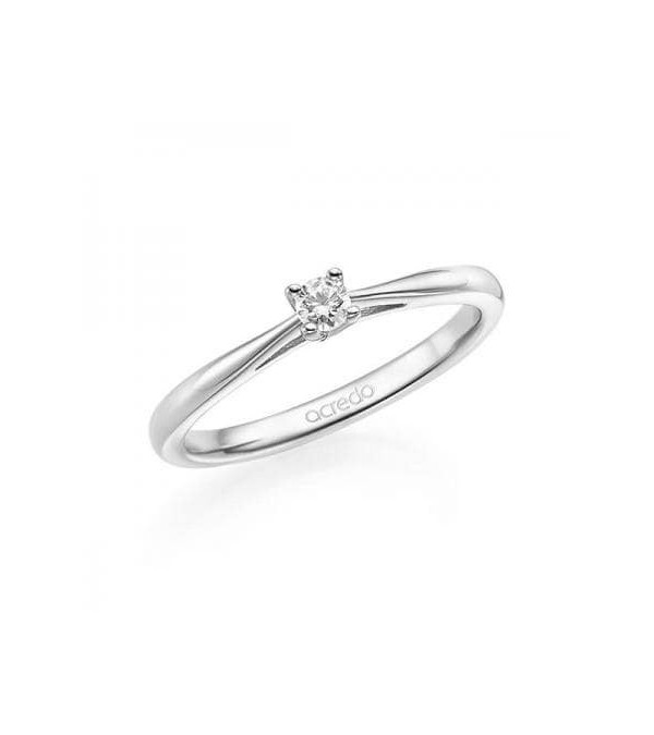 Alcíone 0,10 | Oro blanco o Platino - Anillos de compromiso - Anillo de pedida para ella modelo solitario en Oro blanco o Platin