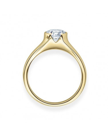 Gruis 0,30 | Oro amarillo - ANILLO DE COMPROMISO EN ORO - Anillo de compromiso de oro amarillo con un diamante natural con certi