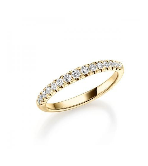 Leonis 0,27 | Oro amarillo - ANILLO DE COMPROMISO EN ORO - Anillo eternity de oro amarillo de 18K con media corona de diamantes
