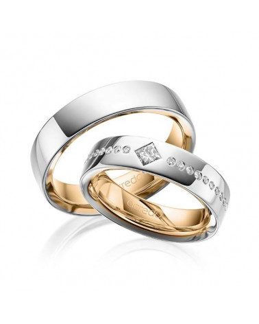 Preciosas y exclusivas alianzas de boda con diamantes hechas de Platino y Oro rosa - Alianzas de boda - 


