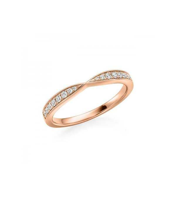 Piscis 0,144 | Oro rosa - ANILLOS DE COMPROMISO EN ORO ROSA - Anillo tipo catalana de oro rosa de 18k con media corona de diaman