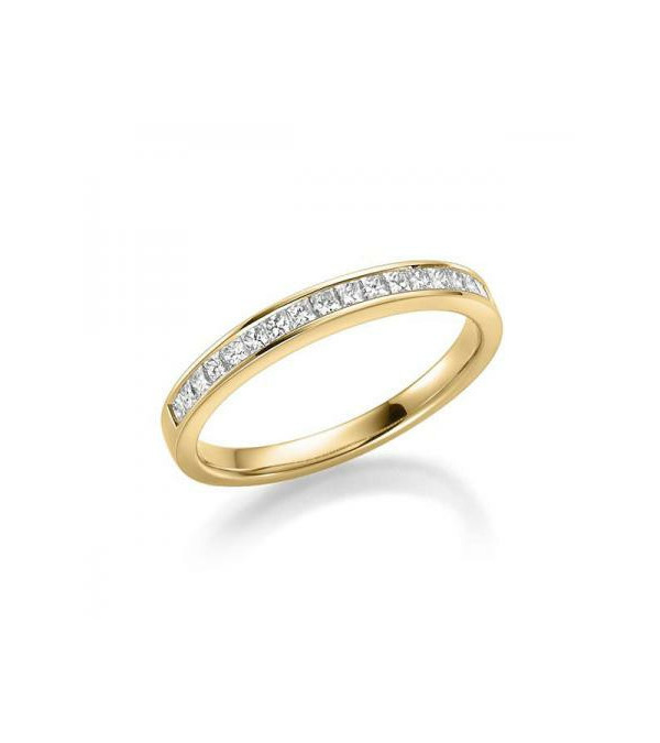 Rigel 0,38 | Oro amarillo - ANILLO DE COMPROMISO EN ORO - Anillo de compromiso Eternity en oro Amarillo o Blanco de 18K  con med