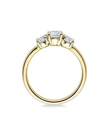 Zaniah 0,11 | Oro amarillo - ANILLO DE COMPROMISO EN ORO - Elegante anillo de compromiso en oro amarillo con 3 diamantes