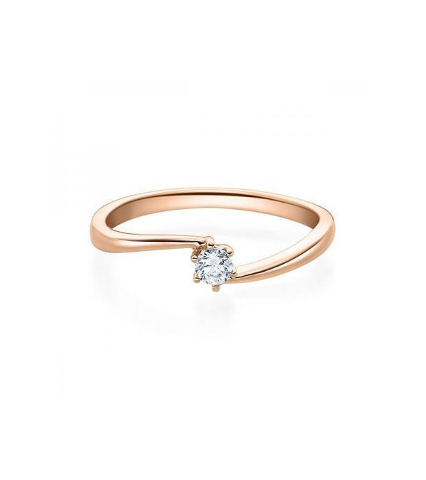 Rigil 0,10 | Oro rosa - ANILLOS DE COMPROMISO EN ORO ROSA - Anillo de compromiso rosa para mujer con un diamante natural ético