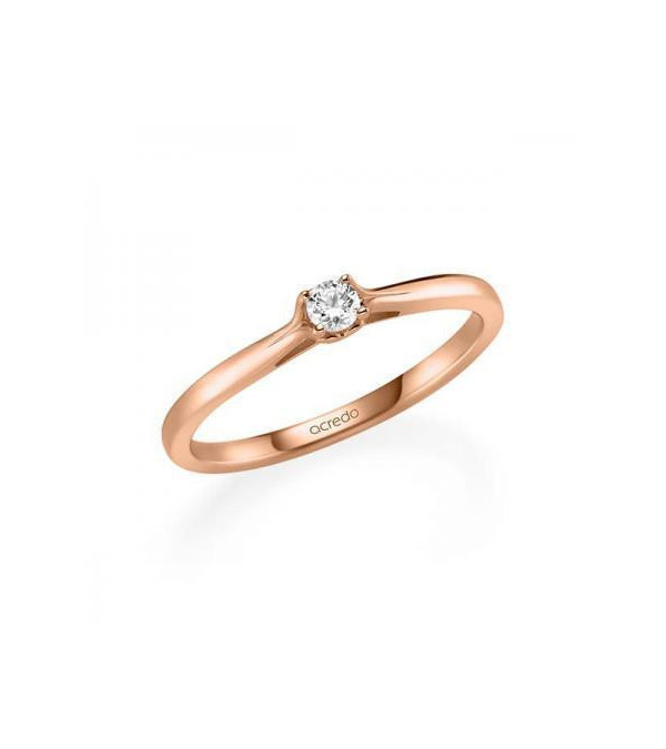 Alhena 0,10 | Oro rosa - ANILLOS DE COMPROMISO EN ORO ROSA - Anillo de compromiso rosa para mujer con un diamante natural ético