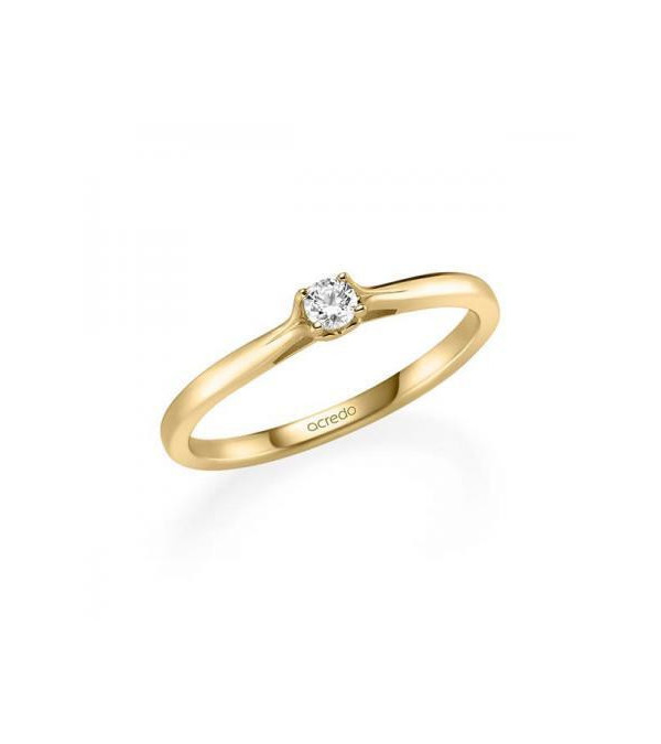 Alhena 0,10 | Oro amarillo - ANILLO DE COMPROMISO EN ORO - Fino y elegante anillo de compromiso de oro amarillo con un diamante 
