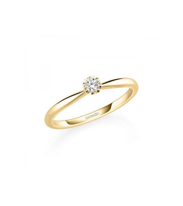 Polaris 0,10 | Oro amarillo - ANILLO DE COMPROMISO EN ORO - Precioso anillo de compromiso de diseño en oro amarillo con un diama