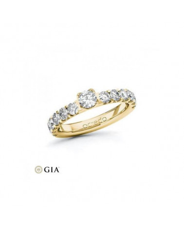 Adhara 1,38 | Oro amarillo - ANILLO DE COMPROMISO EN ORO - Anillo de compromiso tipo combinado con varios diamantes en oro amari