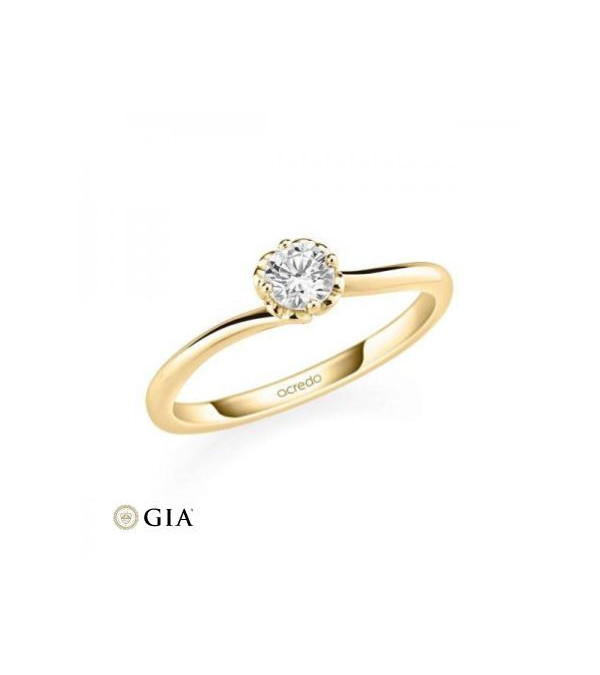 Algol 0,30 | Oro amarillo - ANILLO DE COMPROMISO EN ORO - Original anillo de pedida de oro amarillo con un diamante en tensión