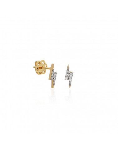 Pendientes Radium 0,090 | Diamantes - Joyeria - Pendientes en forma de rayo de oro amarillo con diamantes en 
