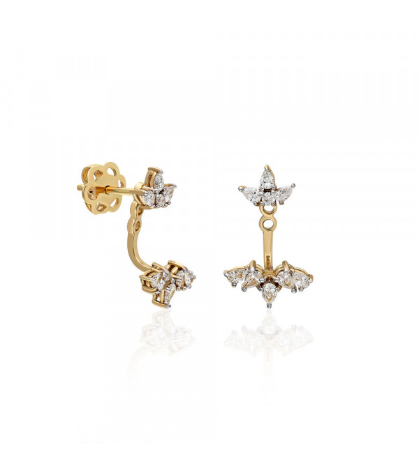 Pendientes Lagrima 0,42 | Diamantes - Joyeria - Pendientes en forma de lagrimas de oro amarillo con diamantes 