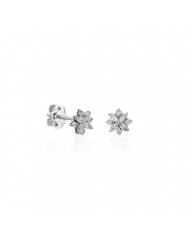 Pendientes Cantabria 0,37 | Diamantes - Joyeria - Pendientes con diamantes en forma de flor 