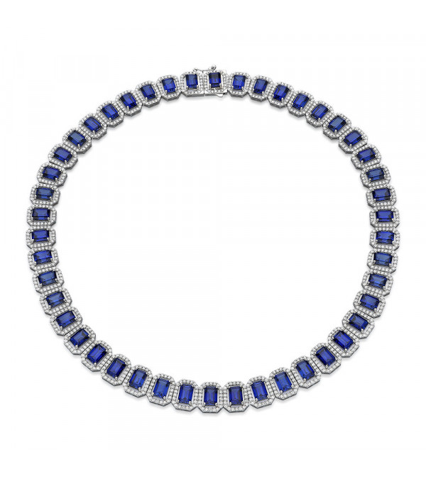 Exclusivos collares de oro blanco con diamantes y zafiros | Staring