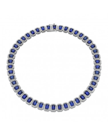 Exclusivos collares de oro blanco con diamantes y zafiros | Staring