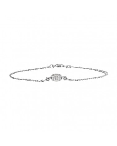 Comprar pulsera de oro blanco económica con diamantes | Staring