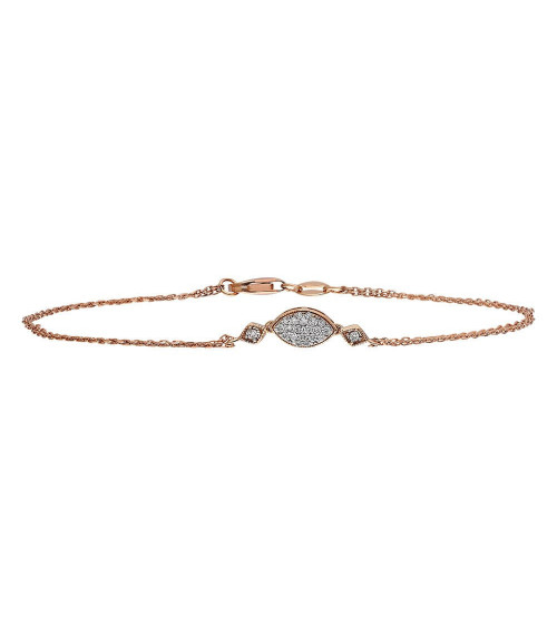 Comprar pulsera de oro rosa económica con diamantes | Staring