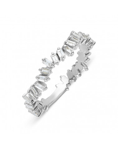 Anillo de oro blanco lleno de diamantes Barcelona | Staring