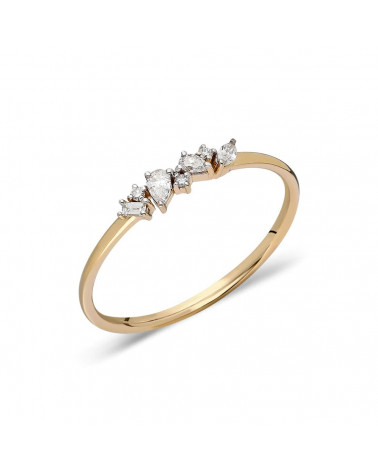 Anillo de oro 18 quilates con diamantes de diferentes formas | Staring
