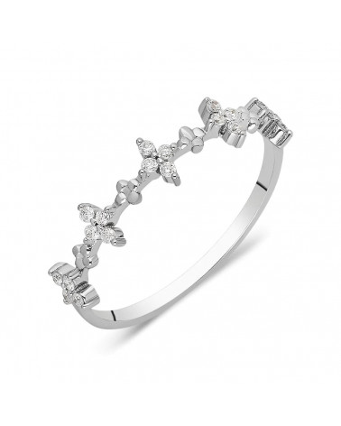 Anillo de oro 18 quilates en forma de cruz con diamantes | Staring