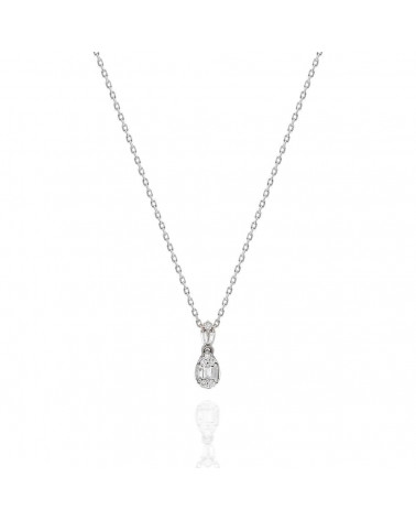 Collar de oro blanco 18k con diamantes en forma de lagrima | Staring