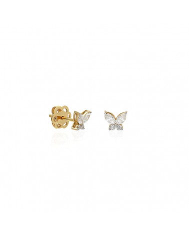 Pendientes de oro en forma de mariposa con diamantes | Staring
