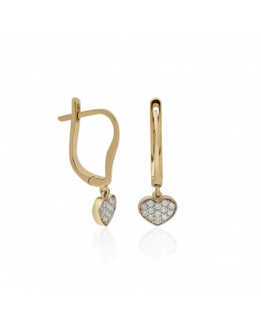 Aros con colgantes en forma de corazón con diamantes | Staring