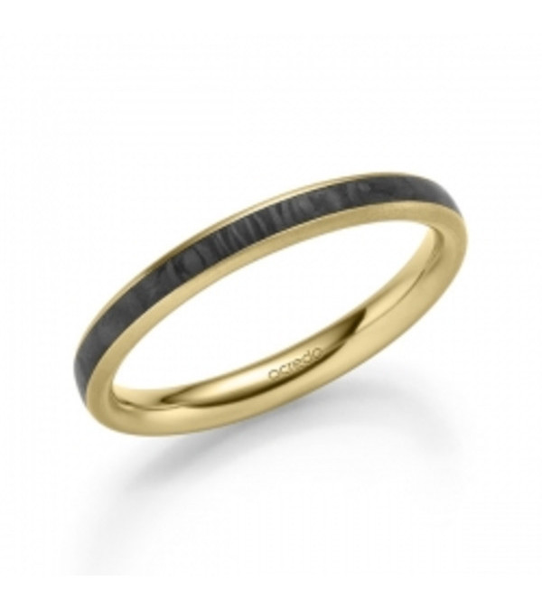 Anillo de pedida para hombre de oro con carbono | Staring