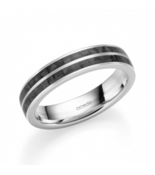 Anillo de compromiso para hombre de platino con carbono | Staring